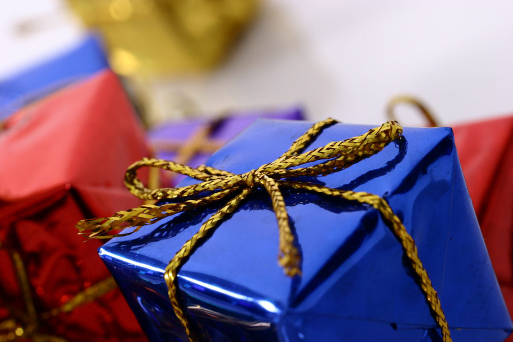 Gift boxes to represent non-taxable gifts