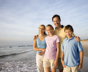 Family on the beach